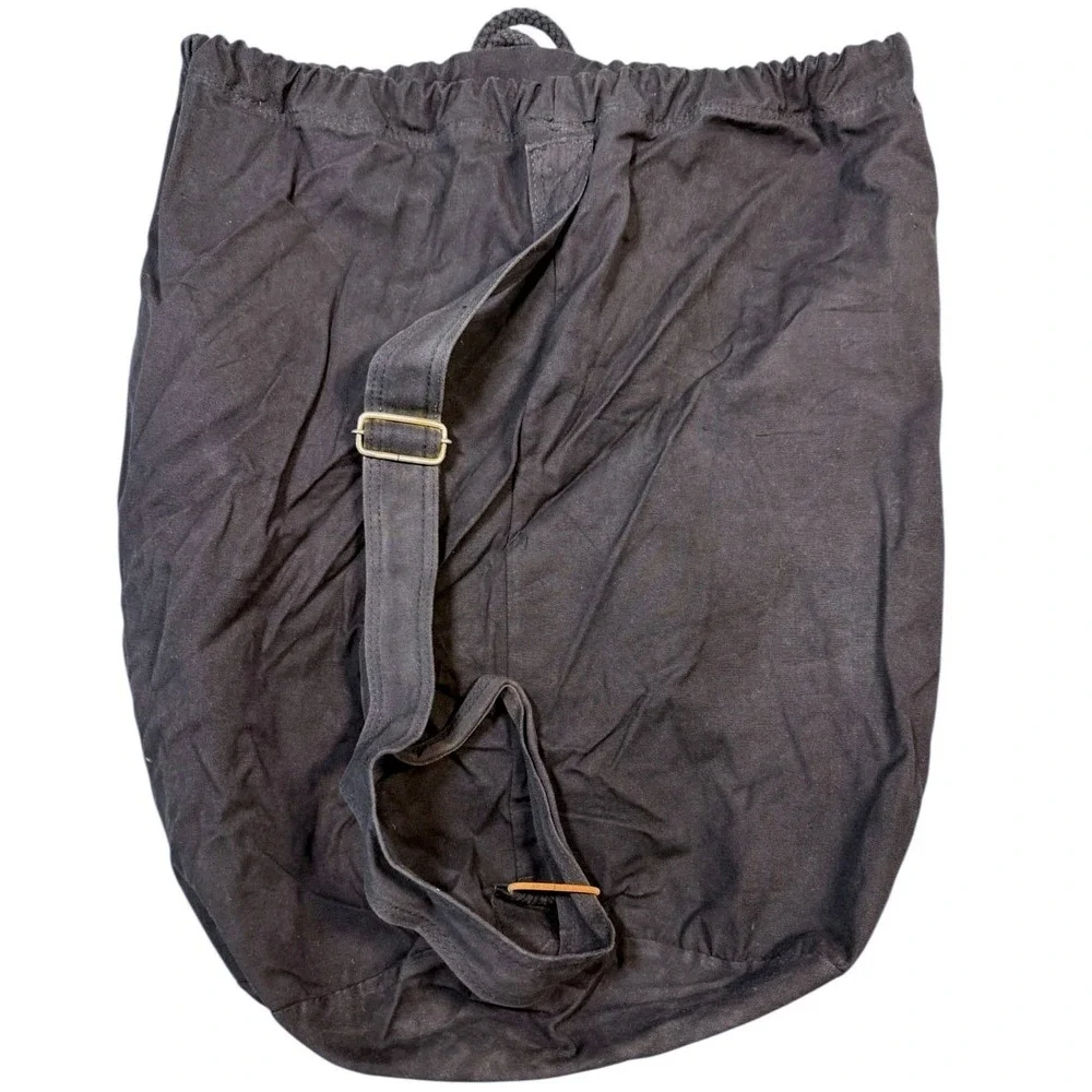 Vintage‎ Express Drawstring Duffle Bag Black Logo Cinch Sack Y2K